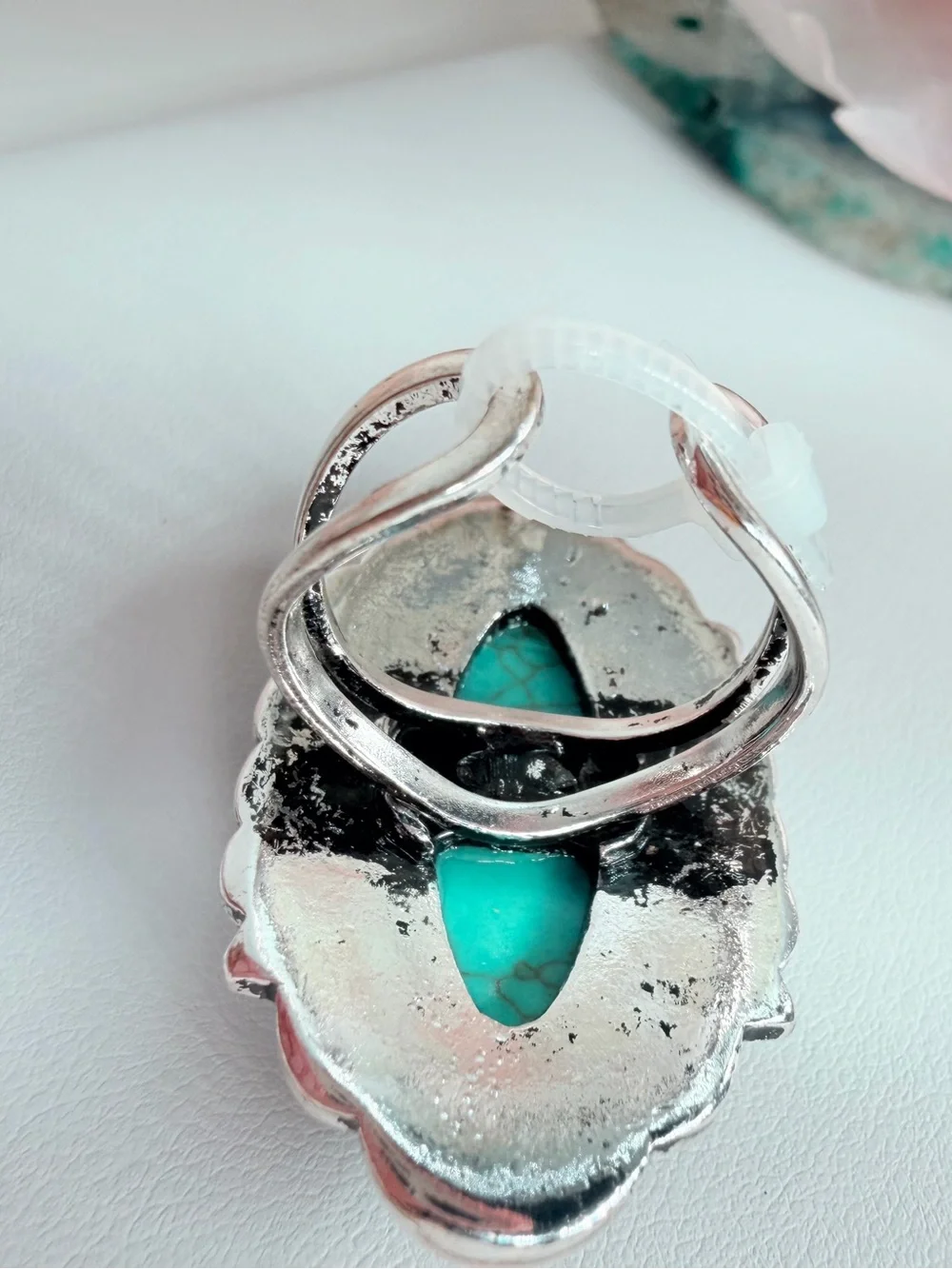Turquoise Oval Statement Ring - Women's Silver-Tone Fashion Jewelry